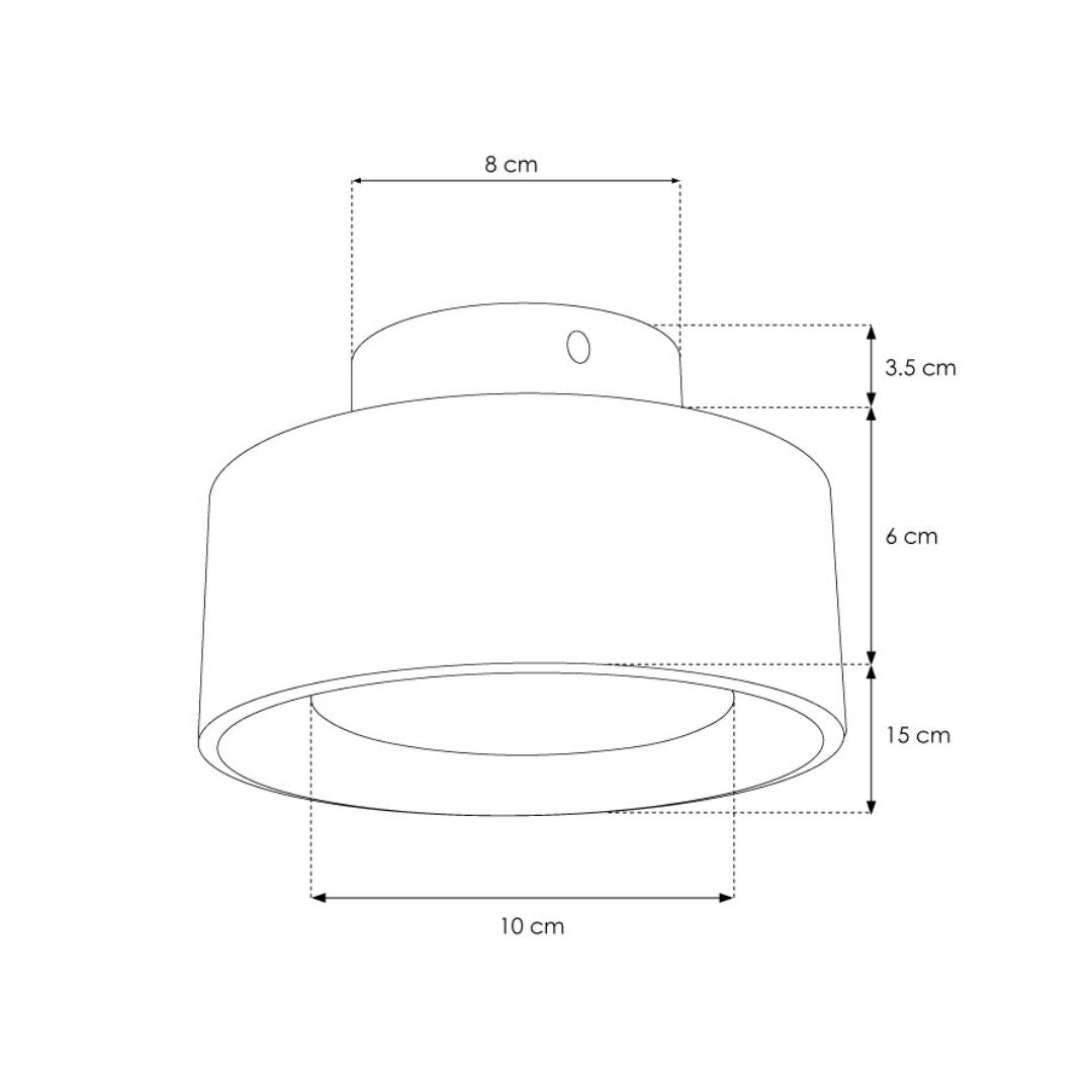 Luminario para sobreponer en techo (Ø15cm) 7W luz cálida (3000K) de línea Europea iLumileds