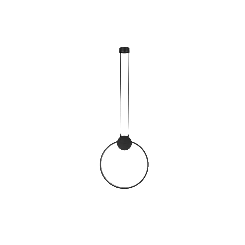 Fibo 25. Aro de luz vertical para suspender 25W luz cálida (3000K), suspensión ajustable 0-120cm de línea Europea iLumileds