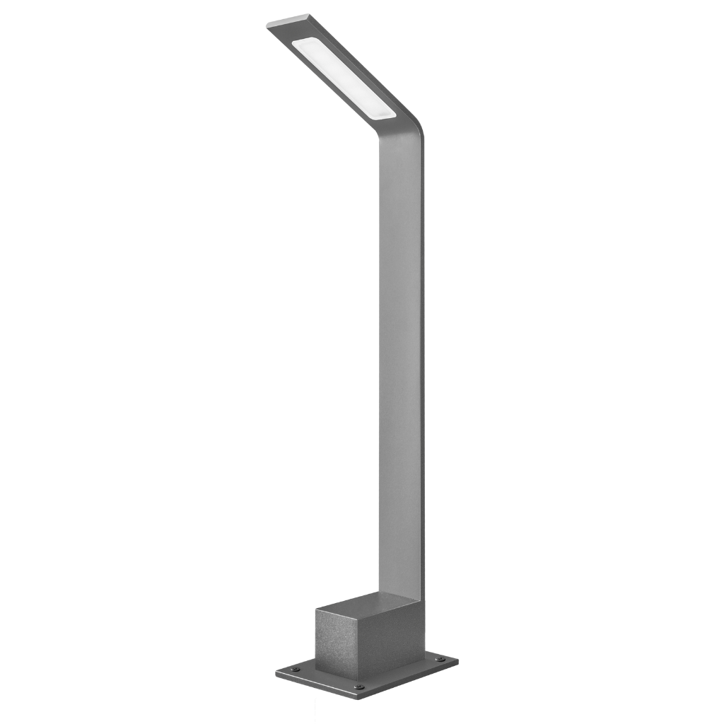 Bolardo recto 6W luz cálido 60cm acabado gris con acrílico difuso anti-reflejante de iLumileds