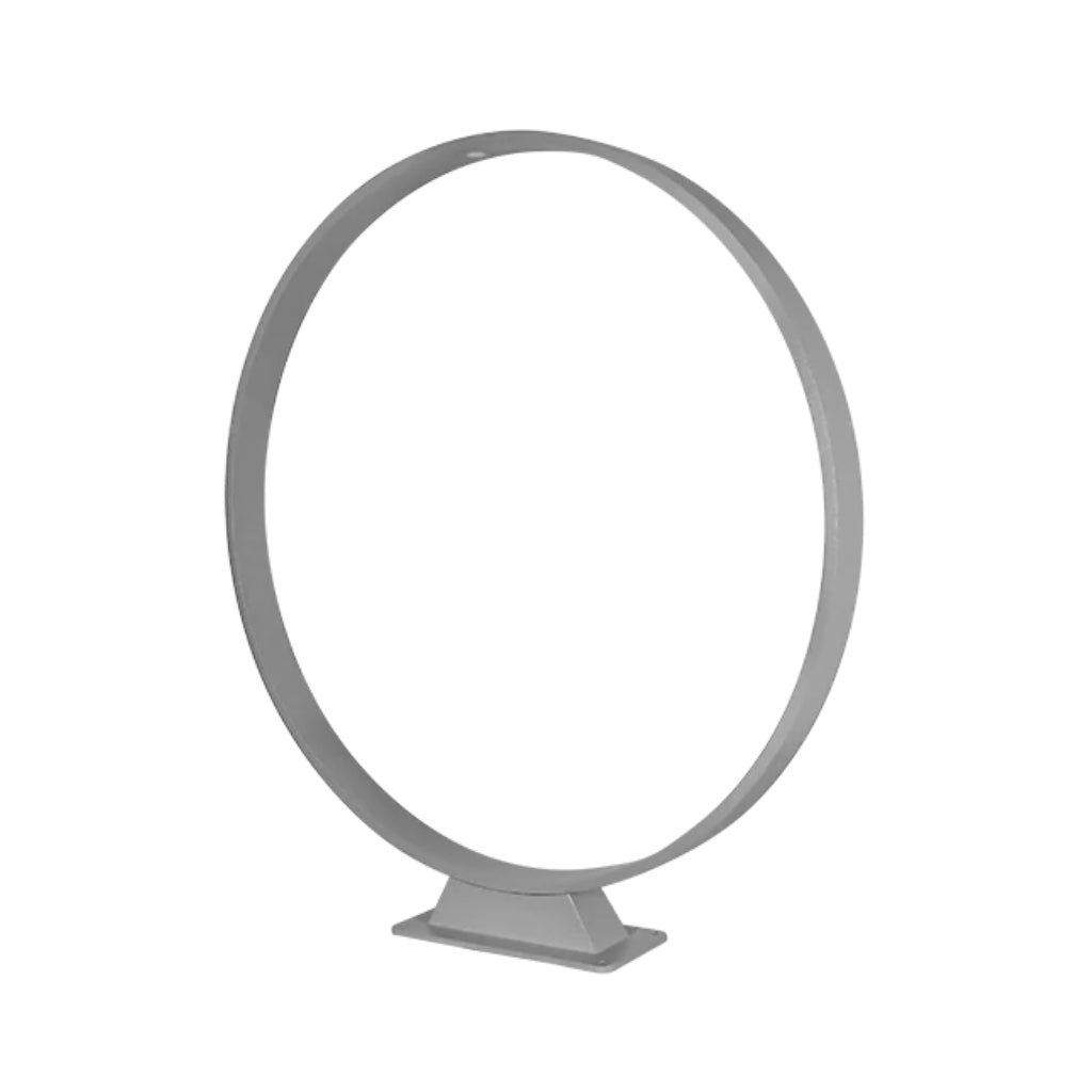 Bolardo aro de luz Gropi  10W luz cálido Ø60cm, de alumino acabado gris con acrílico difuso anti-reflejante, 100-240V de iLumileds