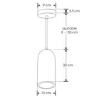 Luminario Pina Yeso suspender campana de yeso base E27 acabado blanco de iLumileds