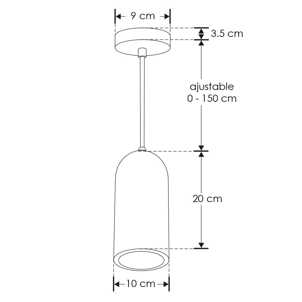 Luminario Pina Yeso suspender campana de yeso base E27 acabado blanco de iLumileds