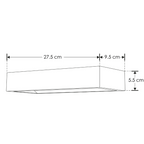 Luminario rectangular de Yeso 27.5cm para muro, incluye base E14 de iLumileds