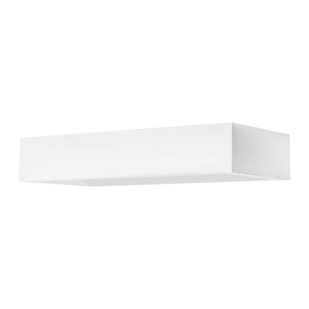 Luminario rectangular de Yeso acabado blanco 18.5cm para muro, incluye base G9 de iLumileds