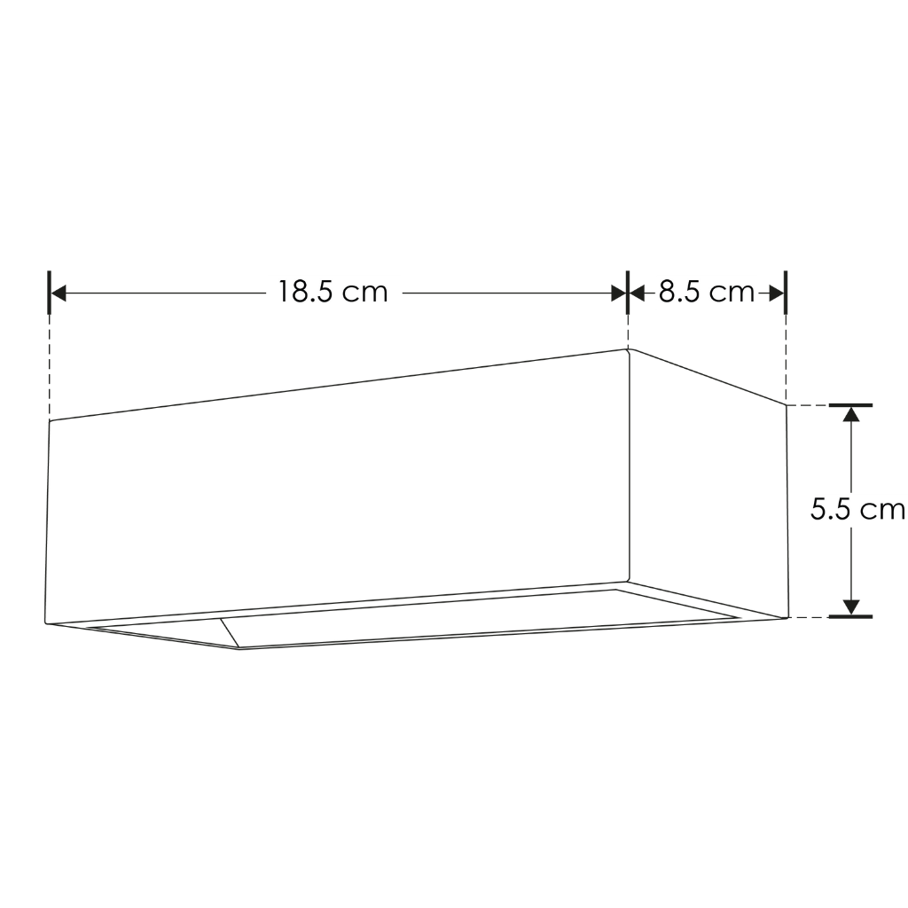 Luminario rectangular de Yeso acabado blanco 18.5cm para muro, incluye base G9 de iLumileds