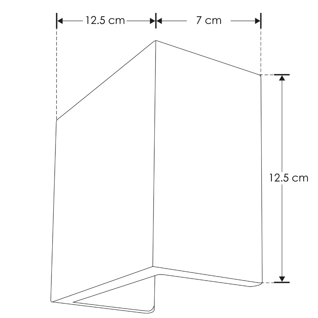 Luminario cuadrado de Yeso 12.5x12.5cm para muro, incluye base G9 de iLumileds