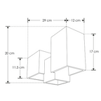 Luminario triple prisma rectangular asimétrico de Yeso para muro, incluye tres bases G9 de iLumileds