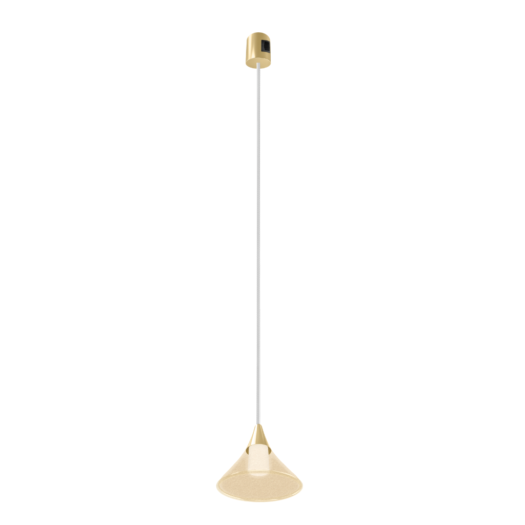 Módulo Tadema Suspendido Cónico LED 5W luz cálida (3000K) 120° 24V acabado dorado línea Europa iLumileds