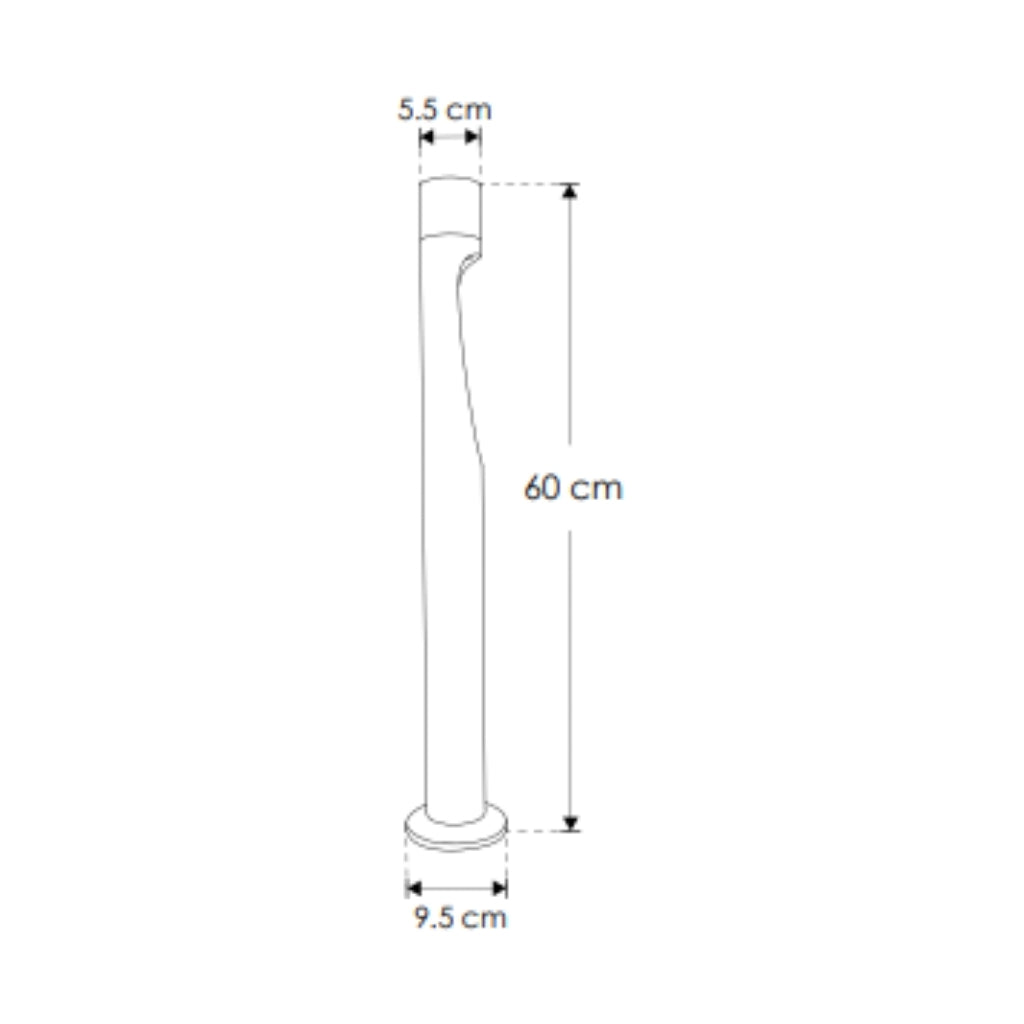 Bolardo Ictinos 6W luz cálida (3000K) 60cm con una salida de luz, fabricado en aluminio gris, 100-240V de iLumileds