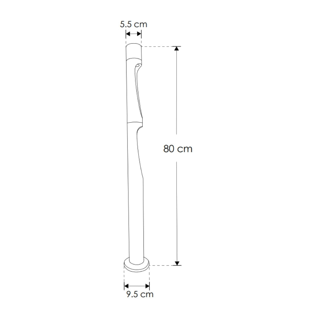 Bolardo Ictinos 12W luz cálida (3000K) 60cm con doble salida de luz (salida de luz superior de puede girar), fabricado en aluminio gris, 100-240V de iLumileds