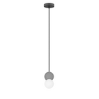 Luminario Téo Dual suspender una esfera concreto gris + esfera de cristal 8cm base G9 de iLumileds