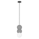Luminario Téo Dual suspender dos esferas concreto gris + esfera de cristal 12cm base G9 de línea Europea iLumileds