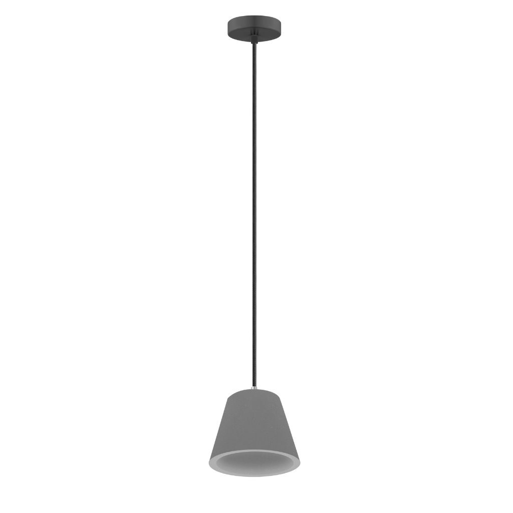 Luminario PLá suspender cónico pequeño de yeso 5W luz cálida acabado gris o blanco de iLumileds