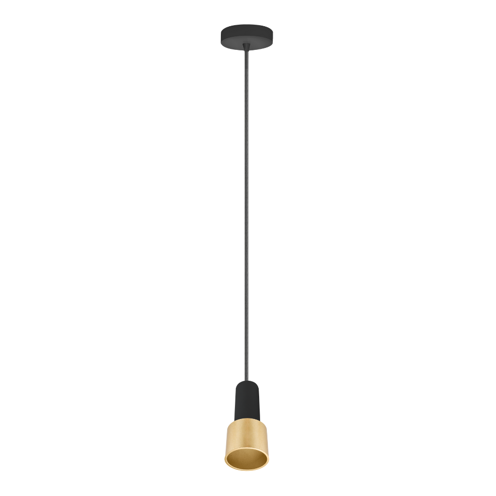 Luminario GaLé módulo LED Capsular cilíndrico base ancha 7W luz cálida acabado negro con dorado de iLumileds