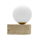 Luminario arbotante Pentelic con esfera de cristal difuso con base G9 (no incluido), acabado travertino beige con detalles latonados de iLumileds