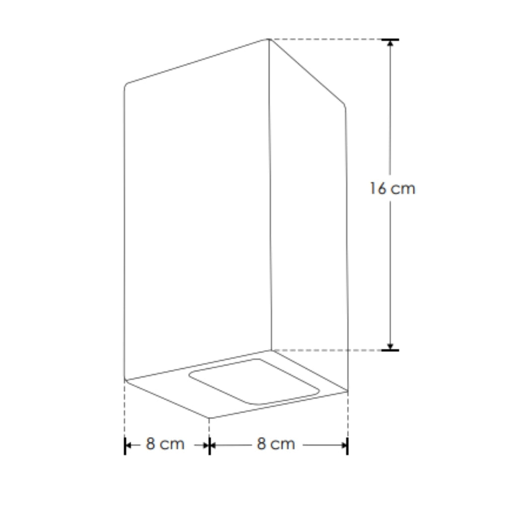 Luminario arbotante rectangular Michelozzo con salida directa / indirecta 3W luz cálida (3000K) 85-265V, acabado travertino beige iLumileds