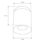 Cilíndro negro 11cm (Ø8cm) para sobreponer con base GU10 de línea Europea iLumileds