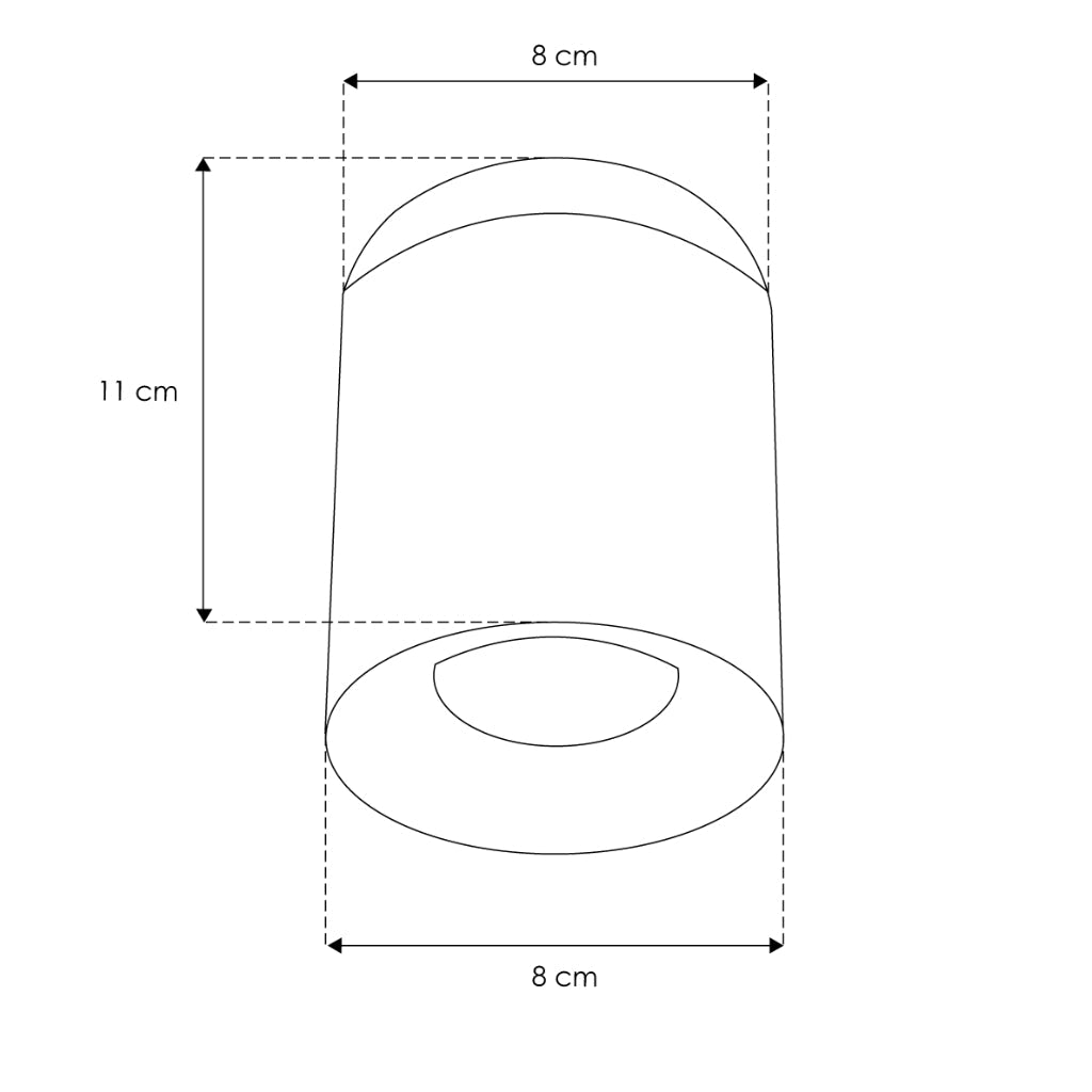 Cilíndro negro 11cm (Ø8cm) para sobreponer con base GU10 de línea Europea iLumileds