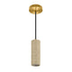 Luminario Canaletta cilíndrico, acabado travertino beige con detalles latonados, con para foco MR16 GU10 (no incluido), suspensión ajustable de 0-160cm de iLumileds