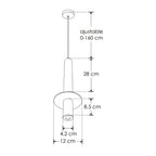 Luminario Florencia para suspender 3W 45° luz cálida (3000K), acabado travertino beige con detalles latonados, suspensión ajustable de 0-160cm de iLumileds
