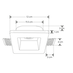 Luminario trimless cuadrado para empotrar yeso para MR16 GU10 de iLumileds