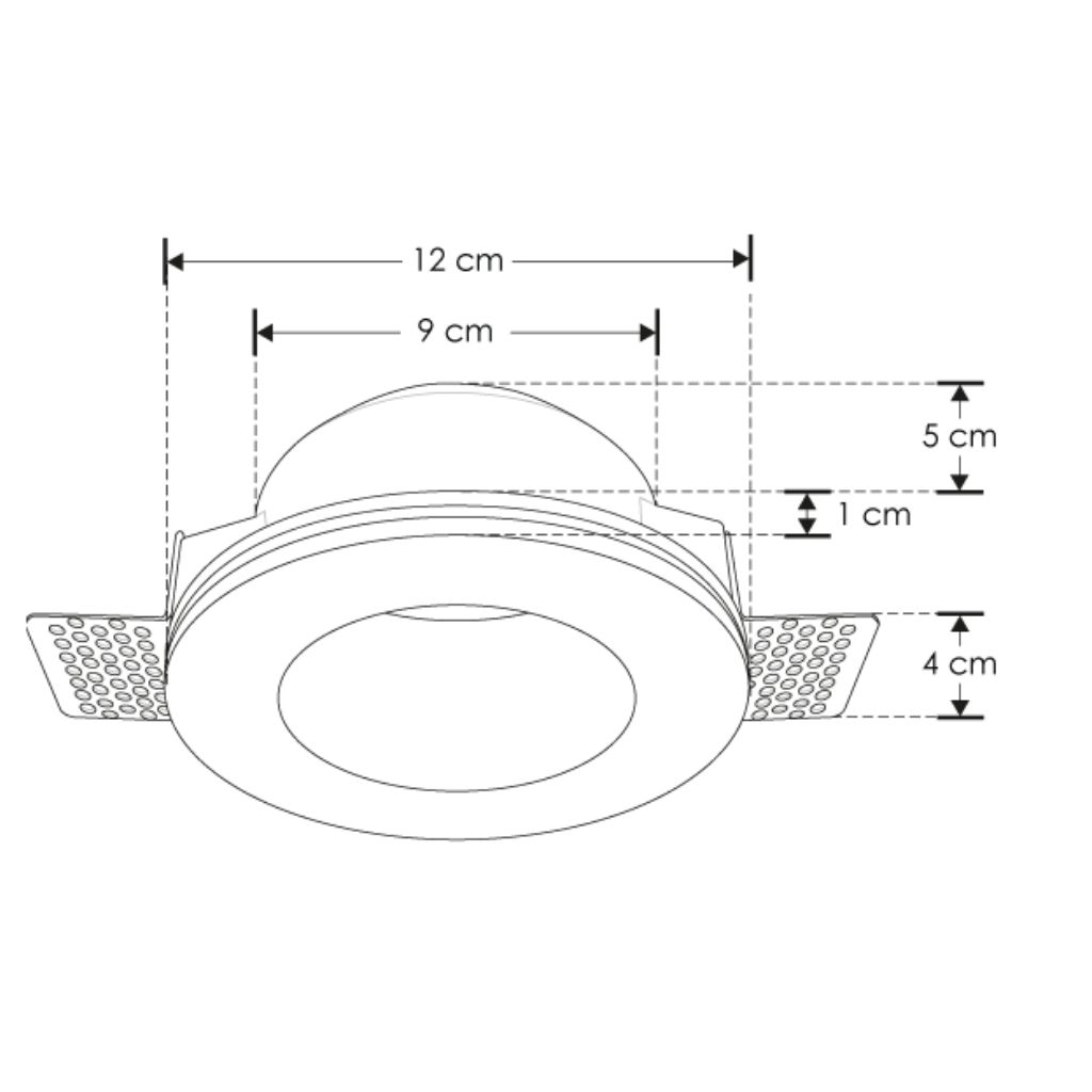 Luminario trimless circular semi profundo para empotrar yeso para MR16 GU10 de iLumileds