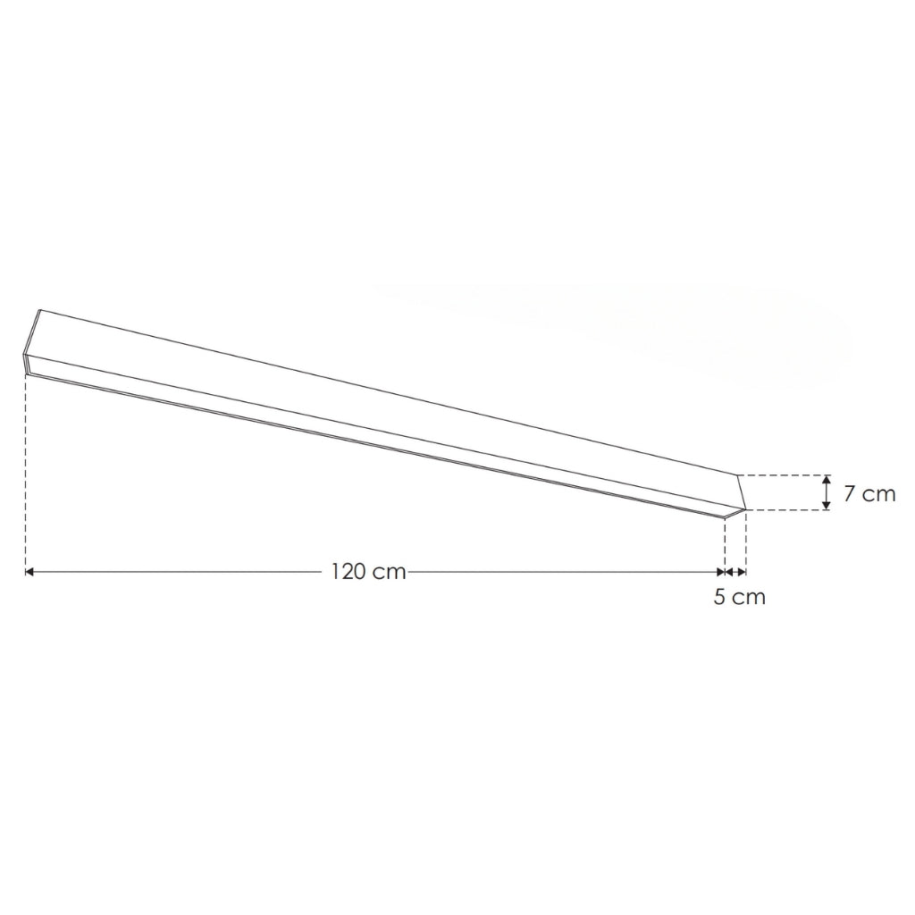Luminario lineal interconectable 40W 120cm de largo, acabado negro o blanco, color de luz neutro (4100K) o cálido (3000K) 85-277V (para sobreponer, suspender y empotrar - accesorios adicionales) de iLumileds