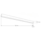 Luminario lineal interconectable 40W 120cm de largo, acabado negro o blanco, color de luz neutro (4100K) o cálido (3000K) 85-277V (para sobreponer, suspender y empotrar - accesorios adicionales) de iLumileds