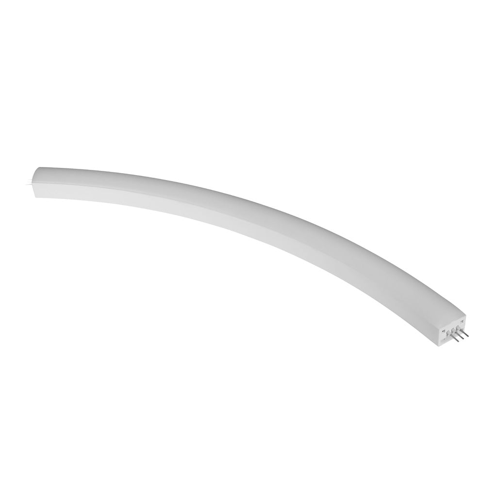 Luminario curvo interconectable 5W serie DW, 38cm de largo atenuable opciones color de luz 127V, policarbonato acabado blanco con cubierta de policarbonato difuso de iLumileds