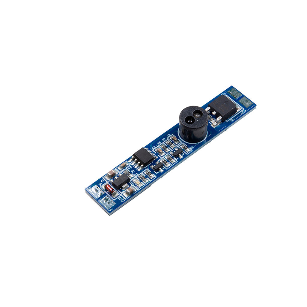Sensor IR ON-OFF y atenuador activado con la mano para tira LED, 12 y 24V incluye emisor y receptor IR, 12V-72Wmax / 24V-144máx de iLumileds