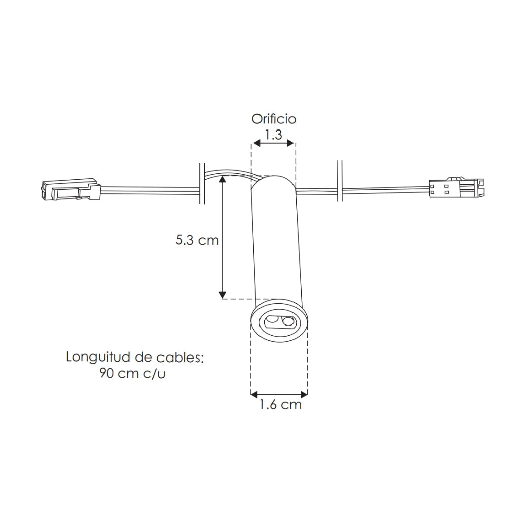 Sensor empotrara para puertas para tiras LED IR encendido y apagado, 12 y 24V incluye emisor y receptor IR, 12V-72Wmax / 24V-144máx de iLumileds
