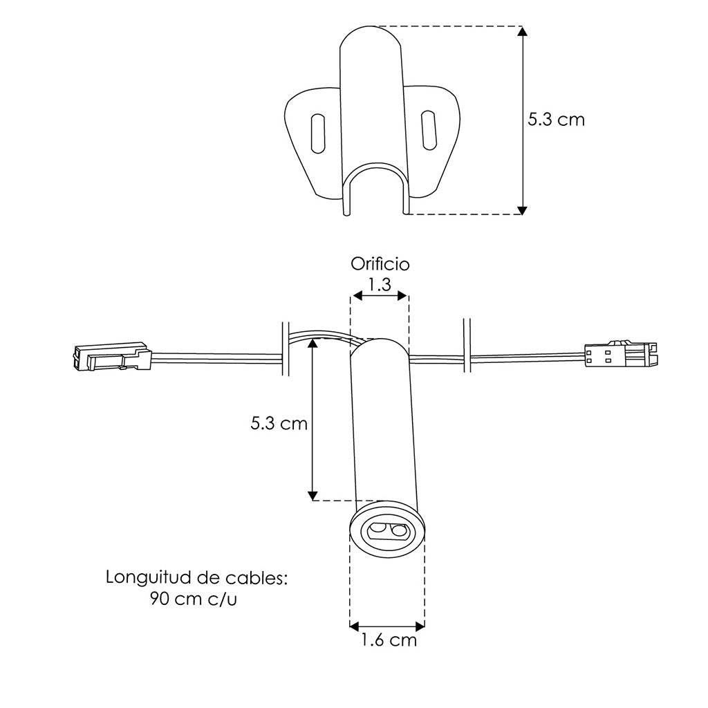 Sensor sobreponer para puertas para tiras LED IR encendido y apagado, 12 y 24V incluye emisor y receptor IR, 12V-72Wmax / 24V-144máx de iLumileds