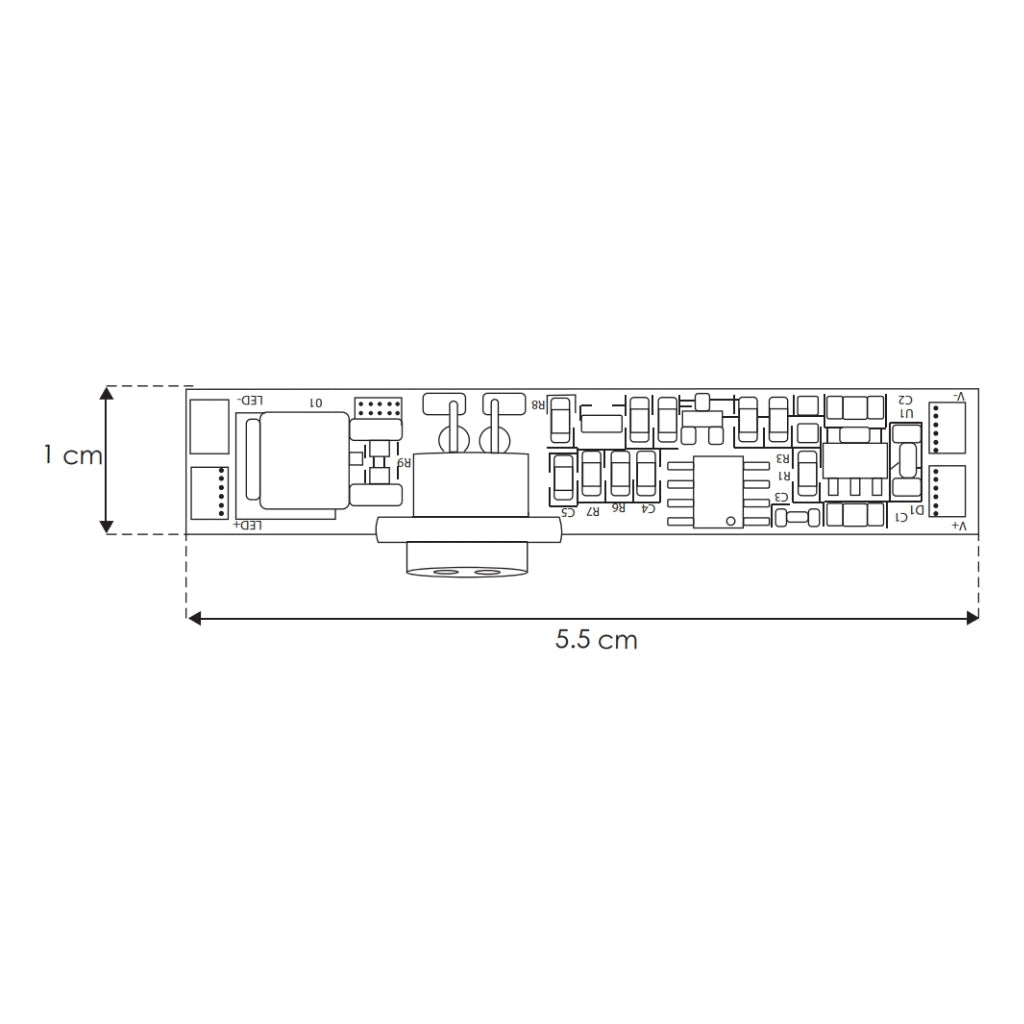 Sensor oculto para puertas para tiras LED IR encendido y apagado, 12 y 24V incluye emisor y receptor IR, 12V-72Wmax / 24V-144máx de iLumileds
