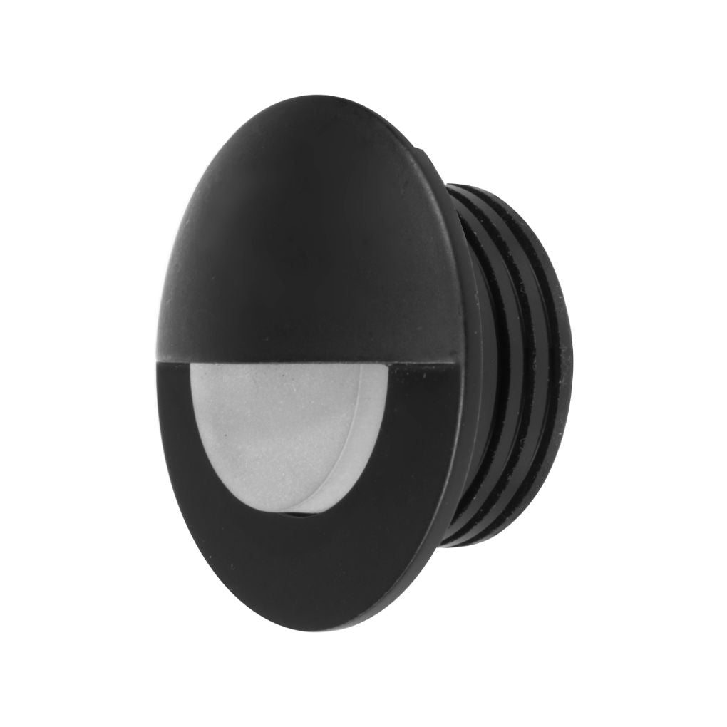 Luminario de cortesía luz difusa para empotrar en muro acabado negro 1W luz cálida (3000K) de iLumileds