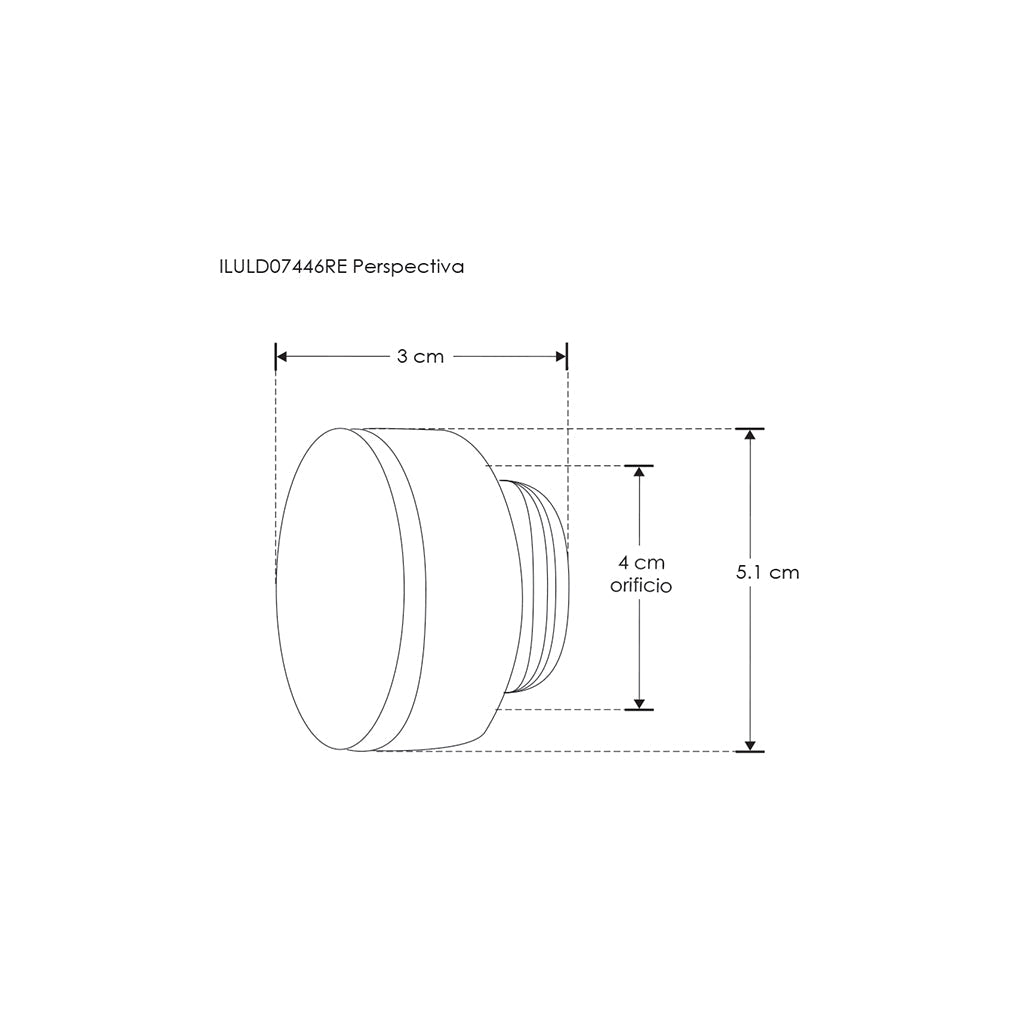 Luminario LED circular empotrable en pared 1W luz neutro cálido (3000K), salida de luz perimetral 100-265V para interiores de iLumileds