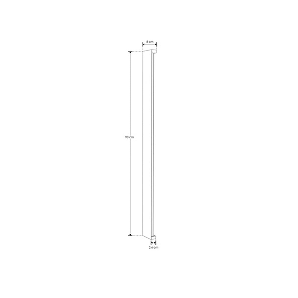 Luminario rectangular de 90cm x 8cm para muro 30W con salidas laterales luz cálida (3000K) de iLumileds