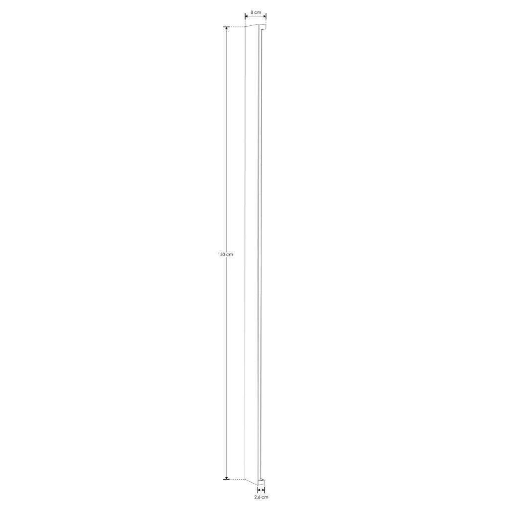 Luminario rectangular de 150cm x 8cm para muro 50W con salidas laterales luz cálida (3000K) de iLumileds