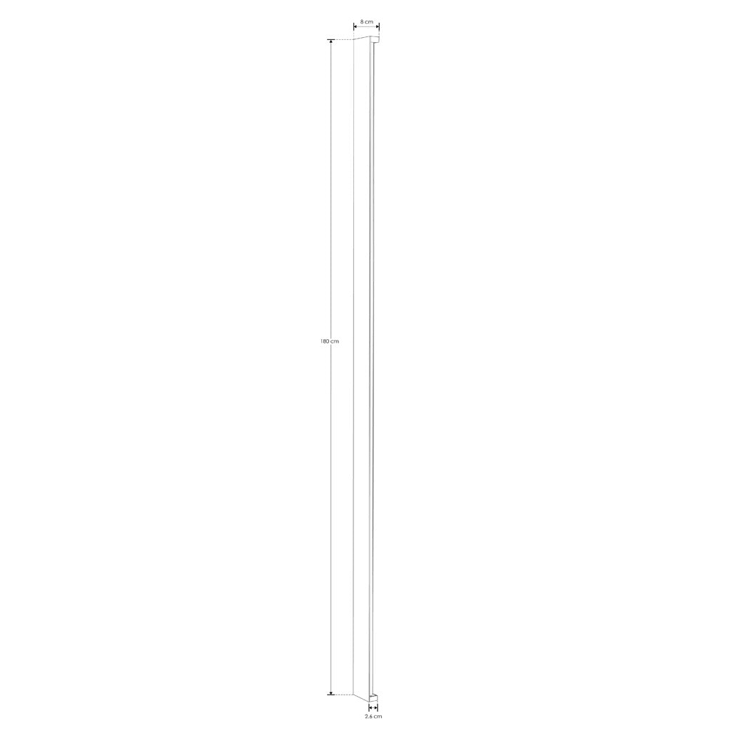 Luminario rectangular de 180cm x 8cm para muro 60W con salidas laterales luz cálida (3000K) de iLumileds