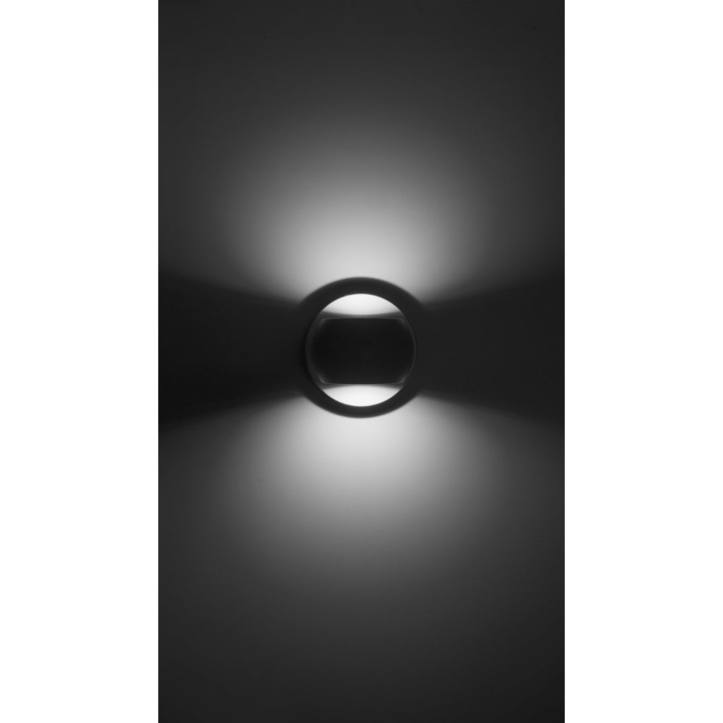 Luminario de muro esférico gira 360° con doble salida de luz color cálido neutro 6W de iLumileds