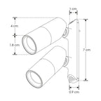 Mini proyector dirigible doble cabeza para micro track magnético 2W 24° 3000K 24V de iLumileds