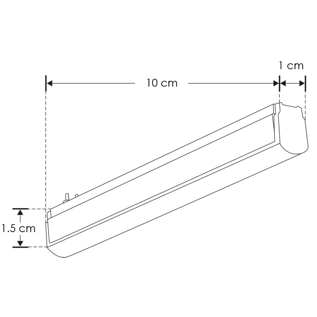 Mini luminario rectangular luz difusa para micro track magnético 1W 3000K 24V 120° de iLumileds