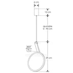 Luminario ViLmo circular Ø29cm direccionable para suspender, 18w luz cálida (3000K), suspensión ajustable de 0-90cm de línea Europea iLumileds