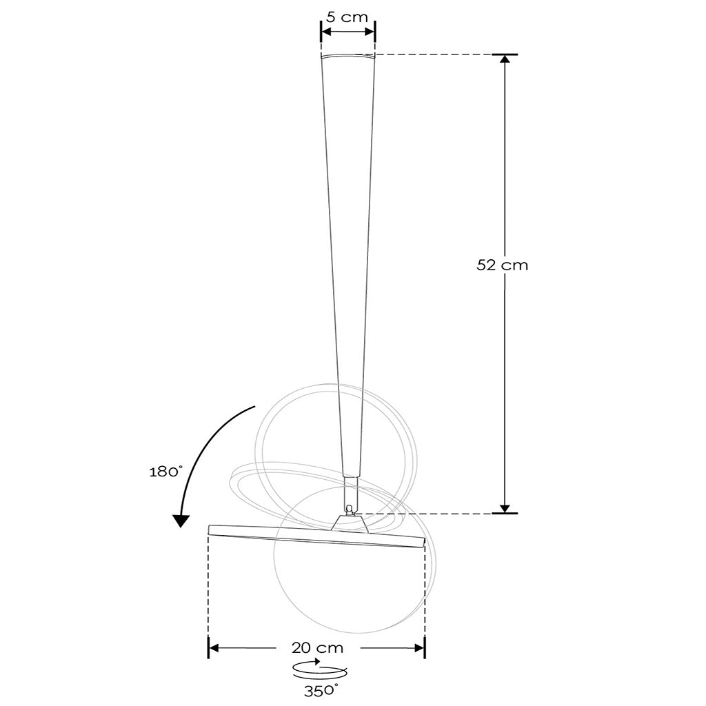 Luminario circular Ø20cm direccionable para sobreponer, 18w luz cálida (3000K) de línea Europea iLumileds
