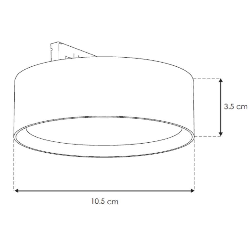Downlight tipo flood para Nano Track 10W luz cálida (3000K), aluminio acabado negro, 24Vcc de iLumileds