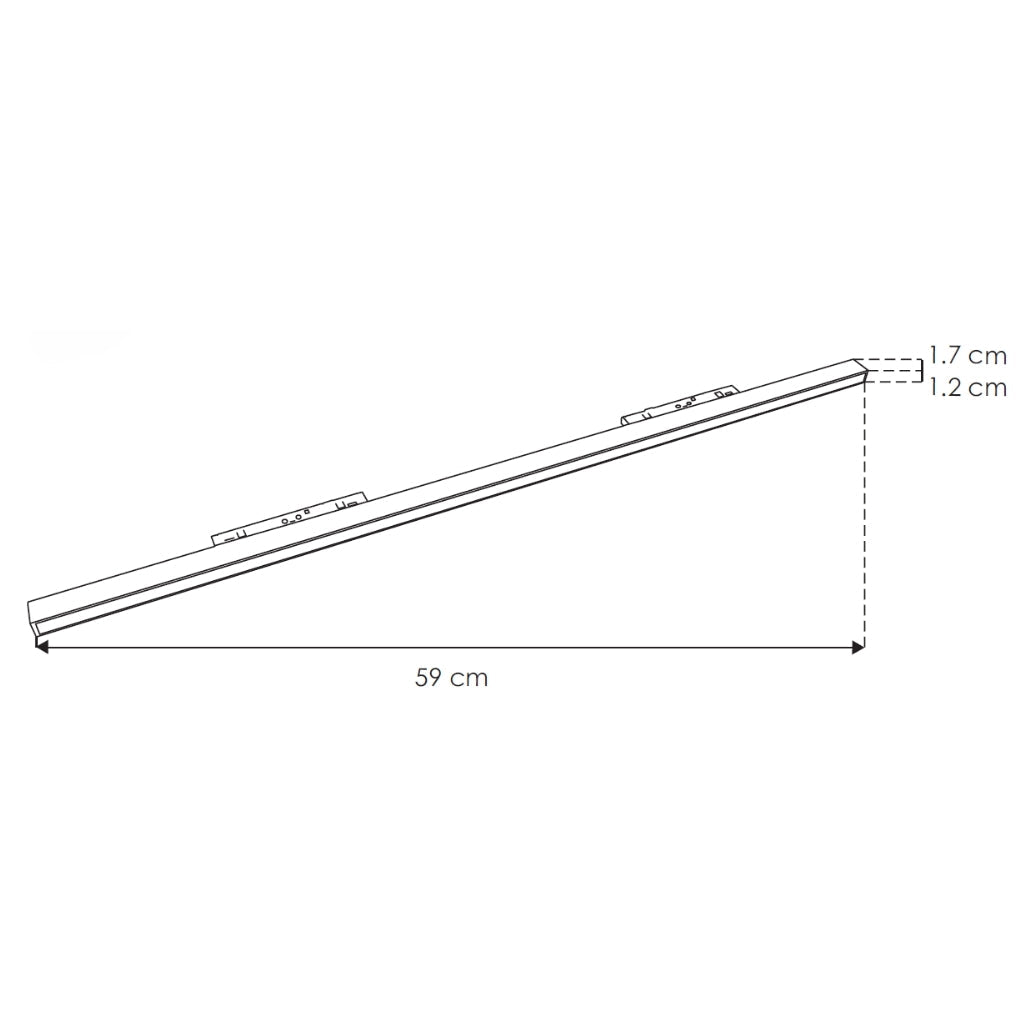 Luminario lineal 59cm para Nano Track 20W 100° luz cálida (3000K) 24Vcc de iLumileds