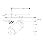 Proyector 2W ángulo ajustable (15° a 45°) para Nano Track luz cálida (3000K) 24Vcc de iLumileds
