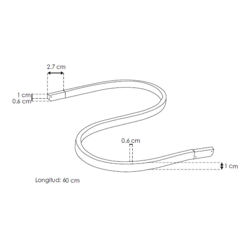 Tira silicón 60cm para Nano Track 6W luz cálida (3000K) 24Vcc de iLumileds