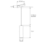 Cilíndro suspender para Nano Track 2W 24° luz cálida (3000K) 24Vcc, suspensión ajustable 0-100cm de iLumileds