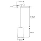 Cilíndro suspender para Nano Track 5W 24° luz cálida (3000K) 24Vcc, suspensión ajustable 0-100cm de iLumileds