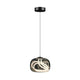 Luminario Amoriz suspender con pantalla en cristal ahumado negro, con neón LED al interior, 18W luz cálida (3000K), suspensión ajustable de 0-100cm de línea Europea iLumileds